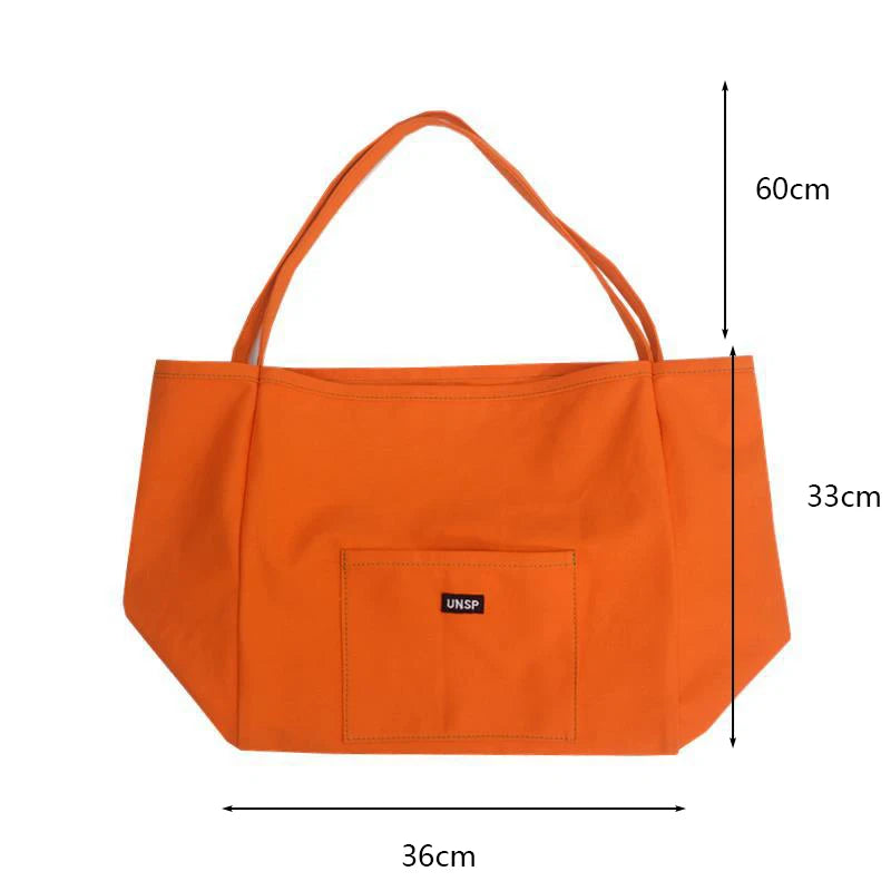 Canvas Reusable Shopping Bag For Women Portable Tote - Smarsty