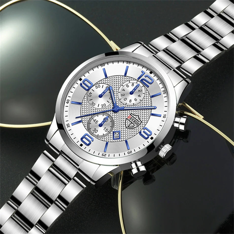 Luxury Stainless Steel Quartz Watch for Men - Smarsty