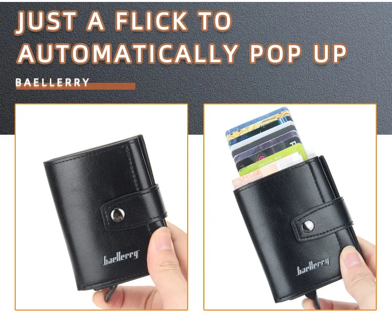 New RFID Men Card Wallets Hasp Small Card Wallets Slim Mini Men's Wallet High Qaulity Card Clip Photo Holder Short Male Purses