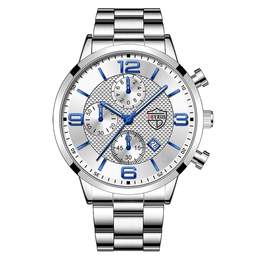 Luxury Stainless Steel Quartz Watch for Men - Smarsty