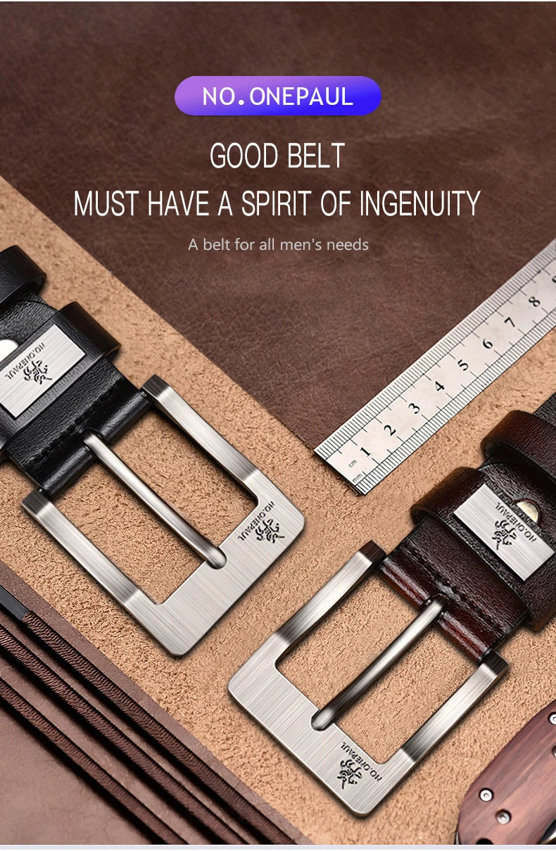 Mens Leather Casual Belt High Quality Durable Buckle - Smarsty
