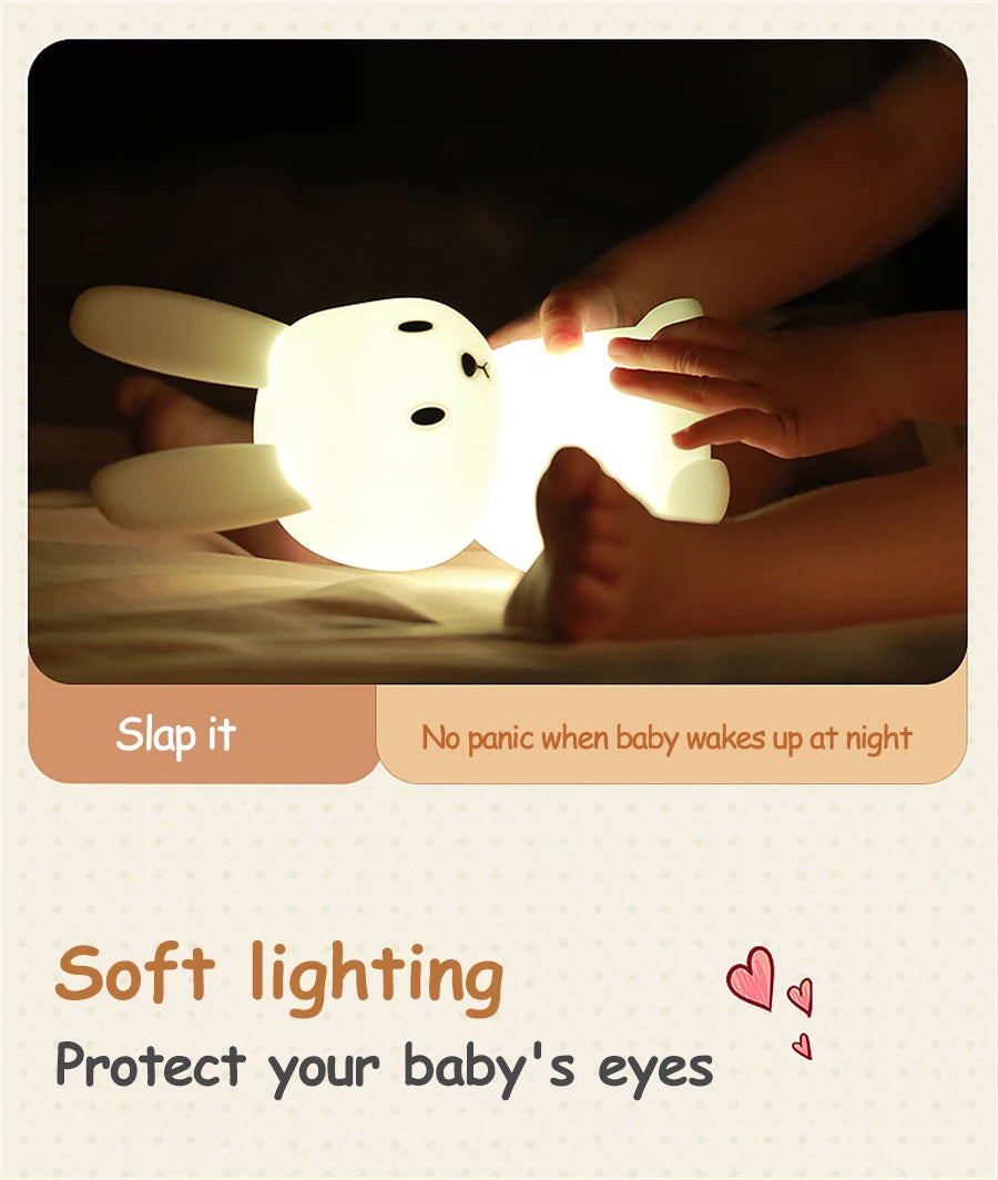 Cute Rabbit LED Night Light for Kids Bedroom - Smarsty
