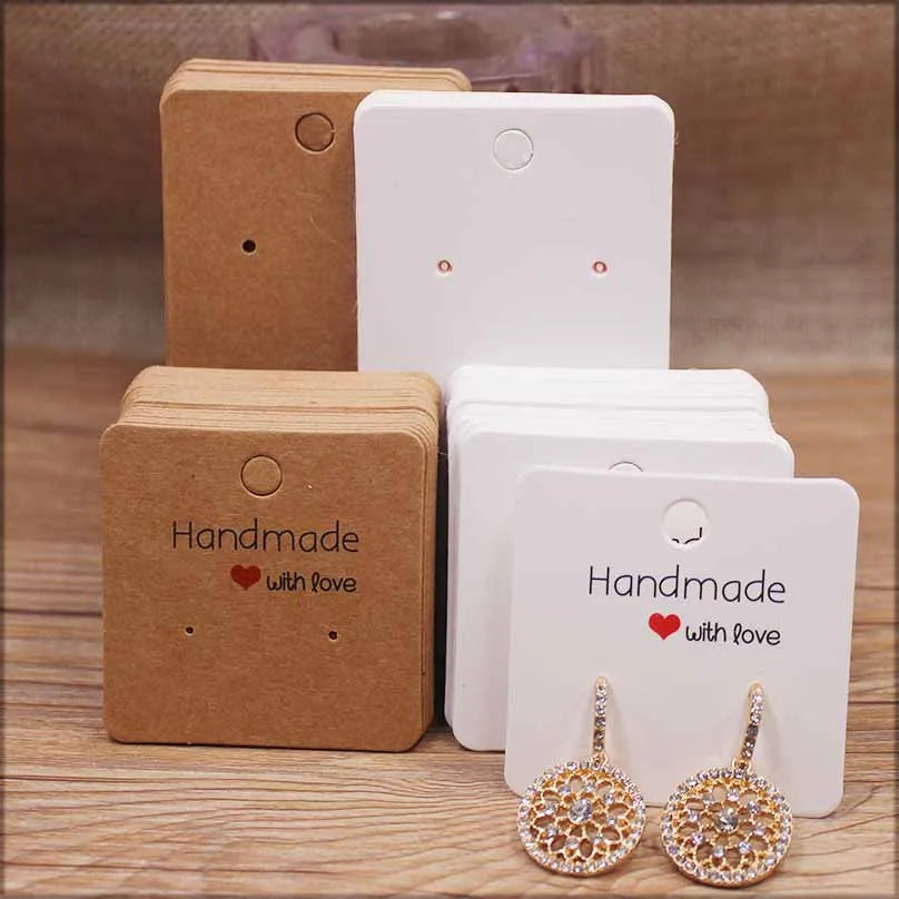 Handmade Paper Earring Cards Pack of 50 Ideal for DIY Jewelry - Smarsty