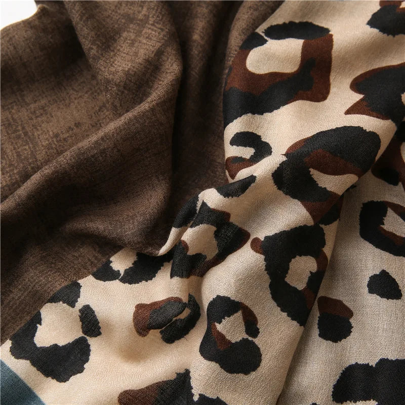 Luxury Leopard Print Scarf for Women Lightweight Shawl - Smarsty