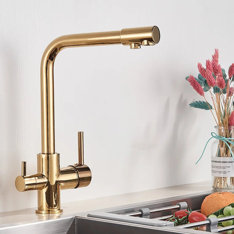 Black Grey Water Filter Kitchen Faucet with 360 Degree Rotation - Smarsty