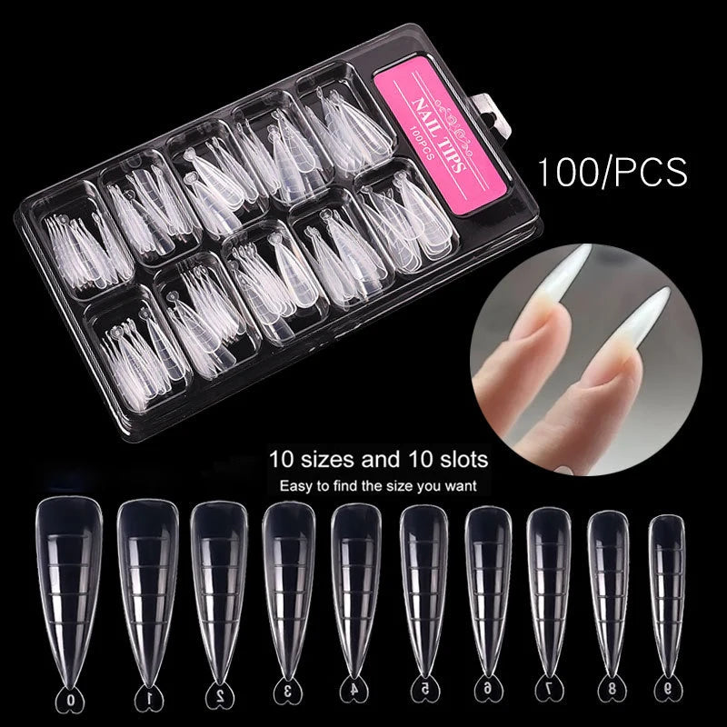 100Pcs Nail Extension Mold Tips for Professional Manicure - Smarsty