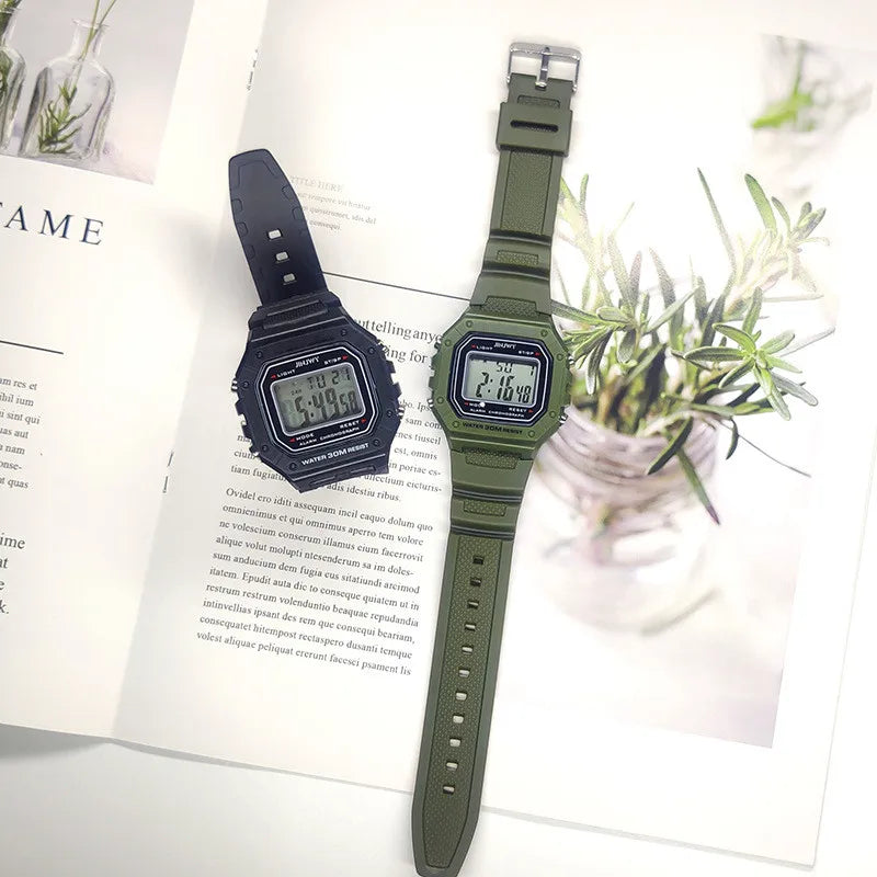 Luxury Waterproof Digital Men's Wristwatch with Square Dial - Smarsty