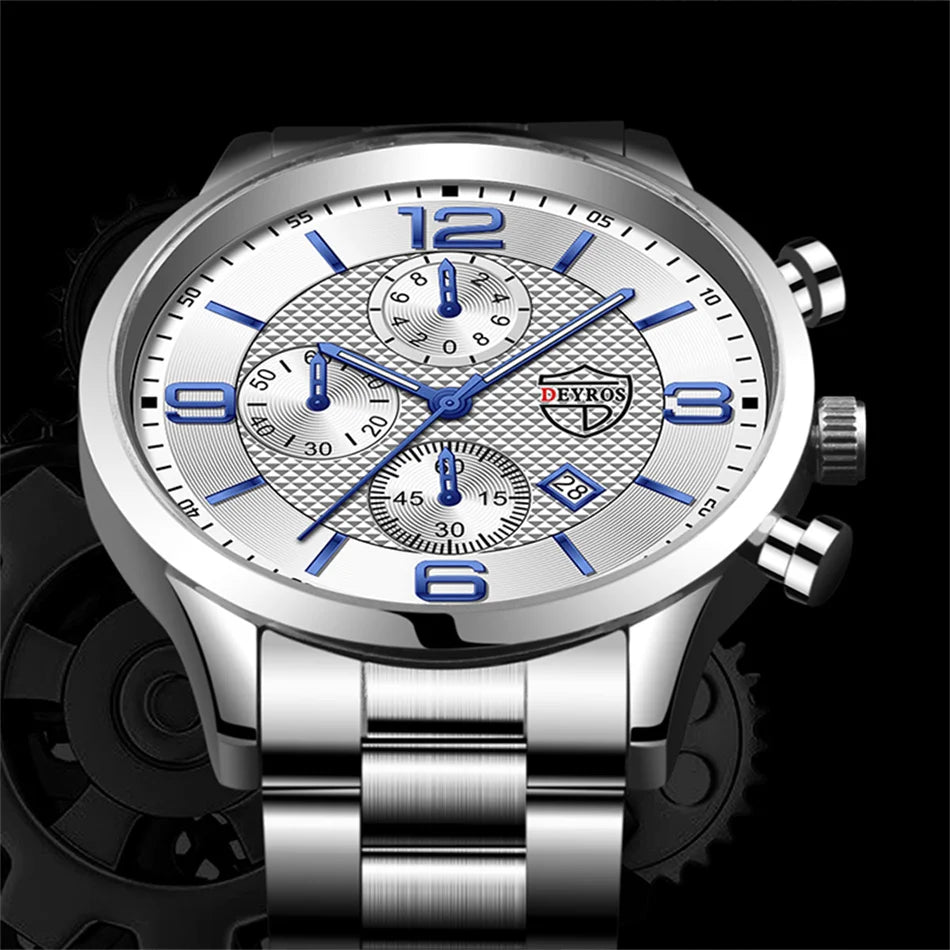 Luxury Stainless Steel Quartz Watch for Men - Smarsty