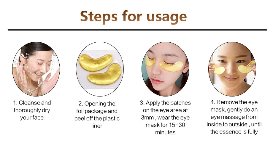 Crystal Collagen Gold Eye Masks for Dark Circles - Smarsty