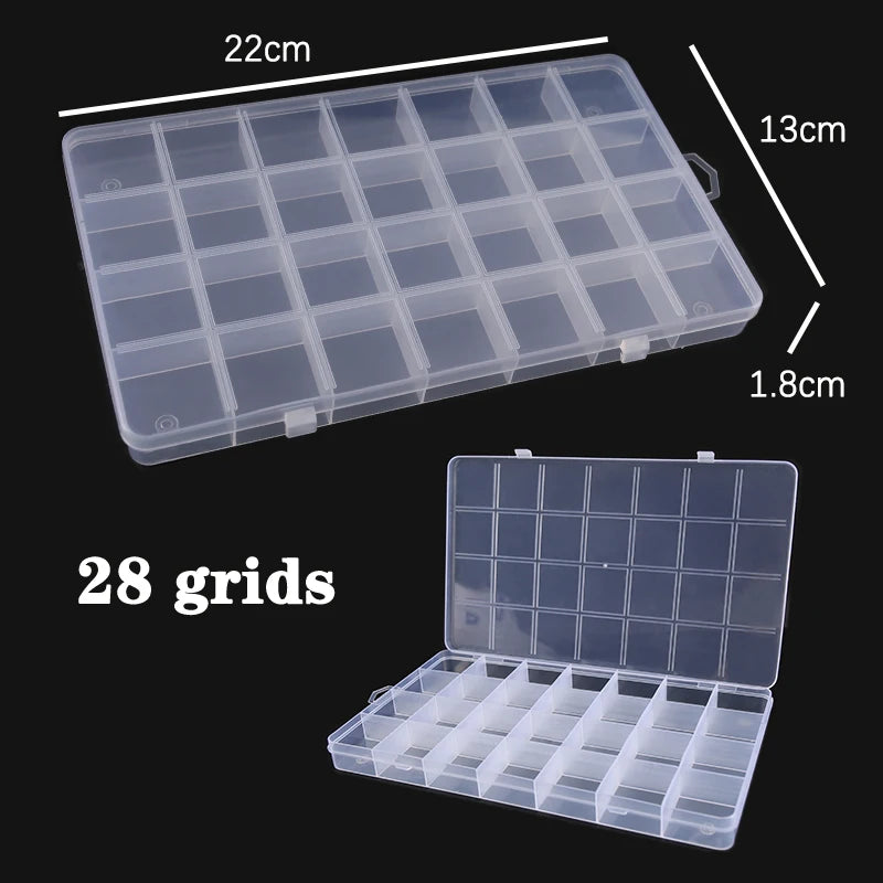 Adjustable Plastic Jewelry Storage Box with 10 Compartment Slots - Smarsty