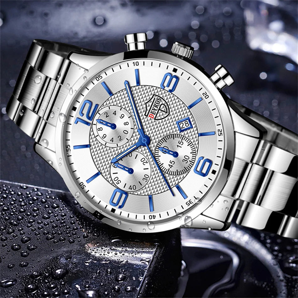 Luxury Stainless Steel Quartz Watch for Men - Smarsty