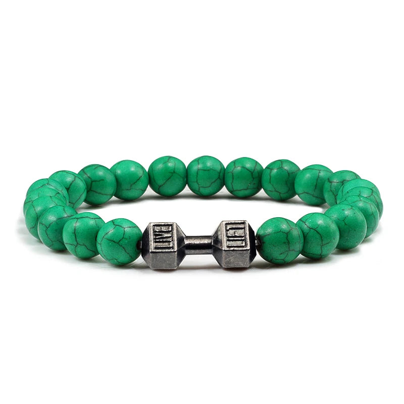 Natural Stone Dumbbell Bead Bracelet for Energy and Style - Smarsty