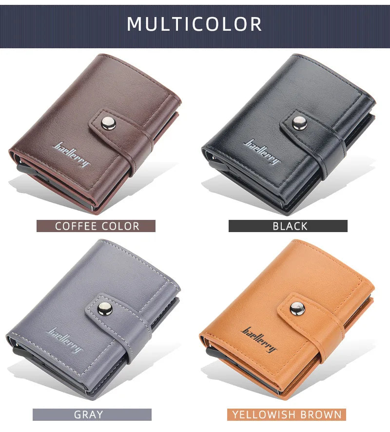 New RFID Men Card Wallets Hasp Small Card Wallets Slim Mini Men's Wallet High Qaulity Card Clip Photo Holder Short Male Purses