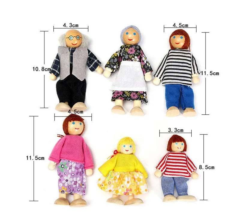 Wooden Dollhouse Furniture Miniature Toy For Dolls Kids Children House Play Toy Mini Furniture Sets Doll Toys Boys Girls Gifts