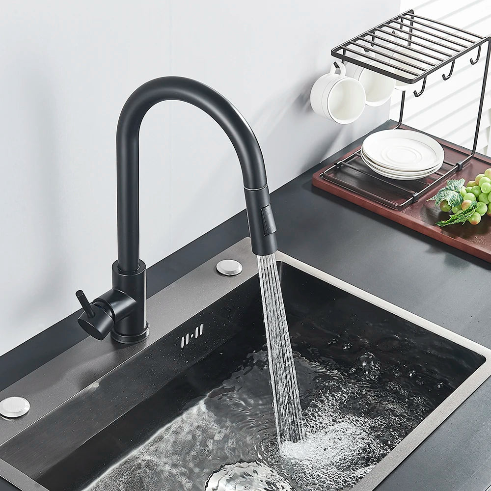 Pull Out Sensor Black Kitchen Faucet With Touch Control - Smarsty