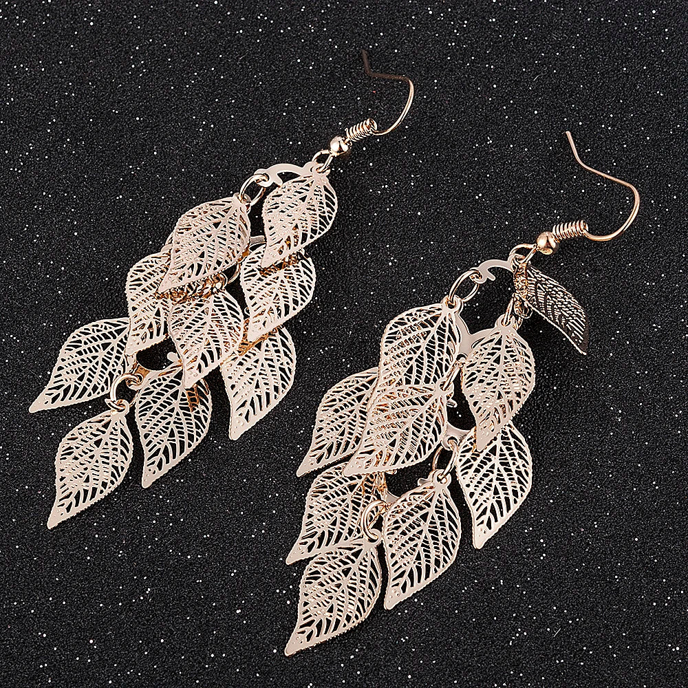 Bohemian Style Nine Leaf Drop Earrings for Women Gifts - Smarsty
