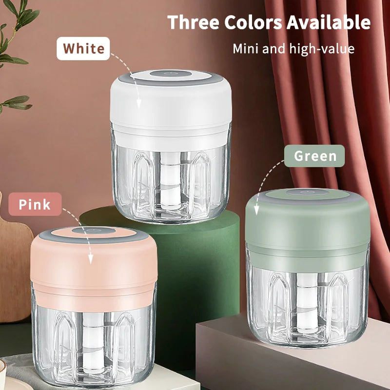 HiPiCok Meat Grinder Electric Garlic Crusher Food Chopper Mini Garlic Press Vegetable Chopper Masher Machine USB Kitchen Gadgets by Smarsty