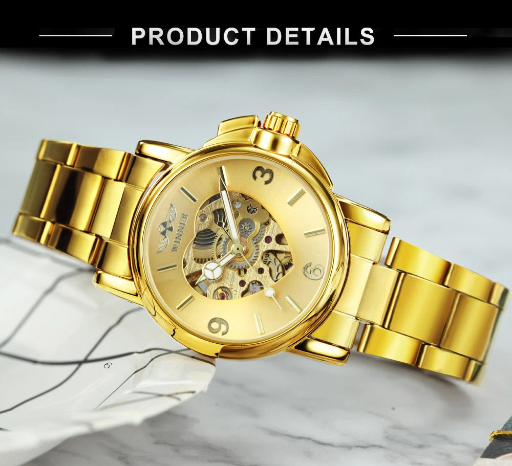Elegant Luxury Automatic Skeleton Watch for Women - Smarsty