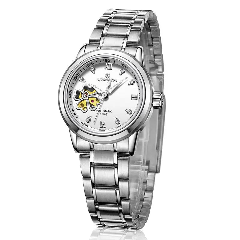 Women’s Waterproof Automatic Mechanical Watch with Diamond Design - Smarsty