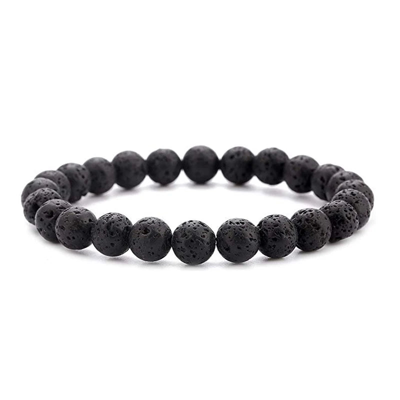 Natural Stone Bead Bracelet with Volcanic Lava - Smarsty