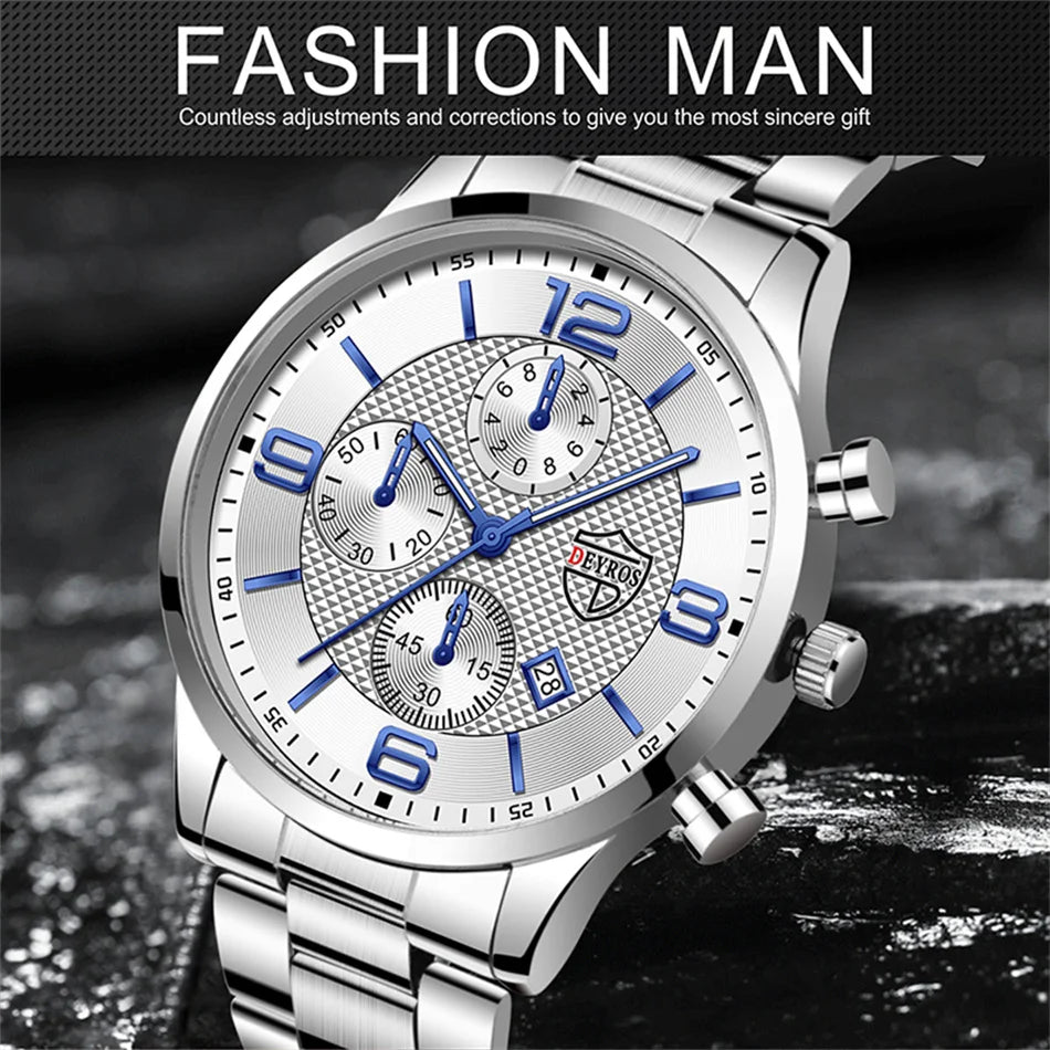 Luxury Stainless Steel Quartz Watch for Men - Smarsty