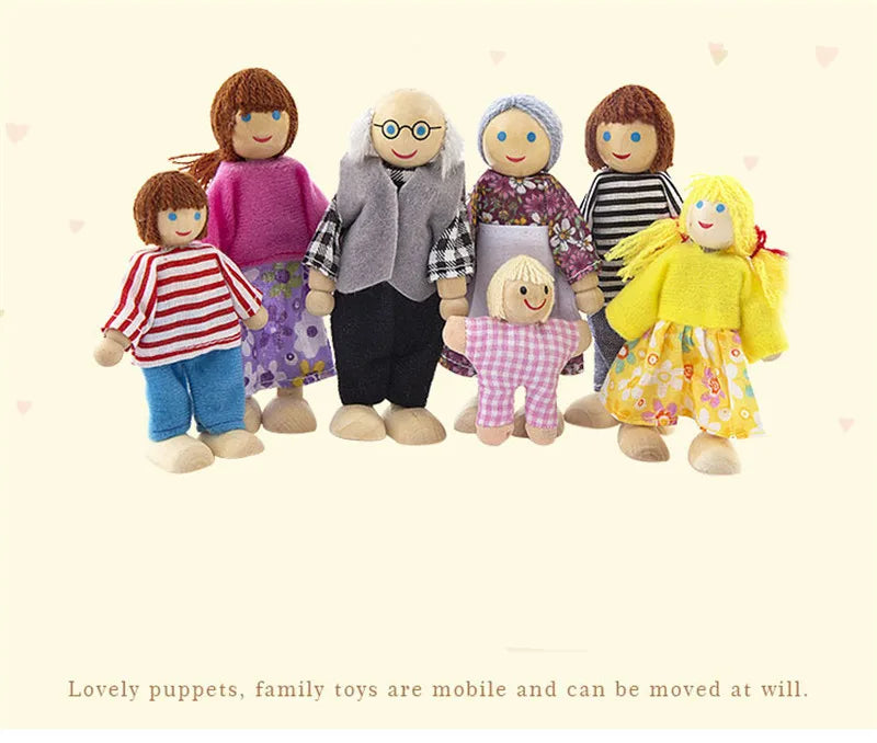 Wooden Dollhouse Furniture Miniature Toy For Dolls Kids Children House Play Toy Mini Furniture Sets Doll Toys Boys Girls Gifts by Smarsty