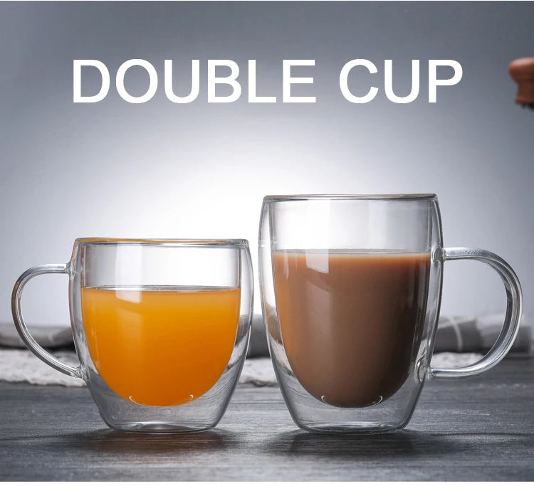 Double Bottom Thermal Glass Coffee Cup Set - Smarsty