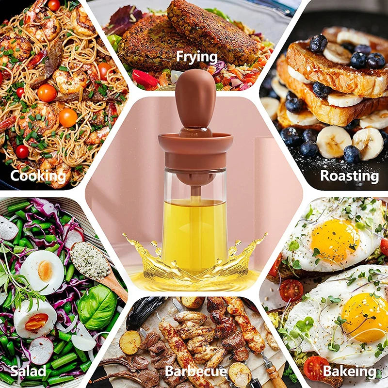Portable Silicone Oil Bottle With Brush For Easy Cooking - Smarsty