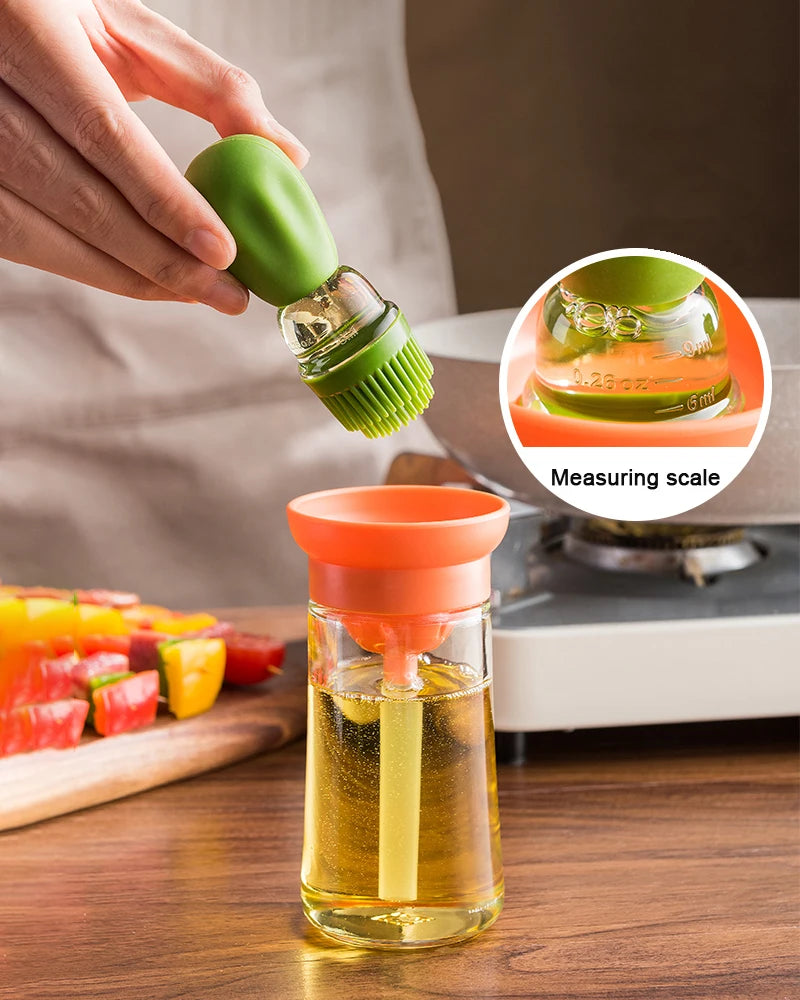 Portable Silicone Oil Bottle With Brush For Easy Cooking - Smarsty