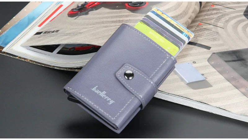 New RFID Men Card Wallets Hasp Small Card Wallets Slim Mini Men's Wallet High Qaulity Card Clip Photo Holder Short Male Purses