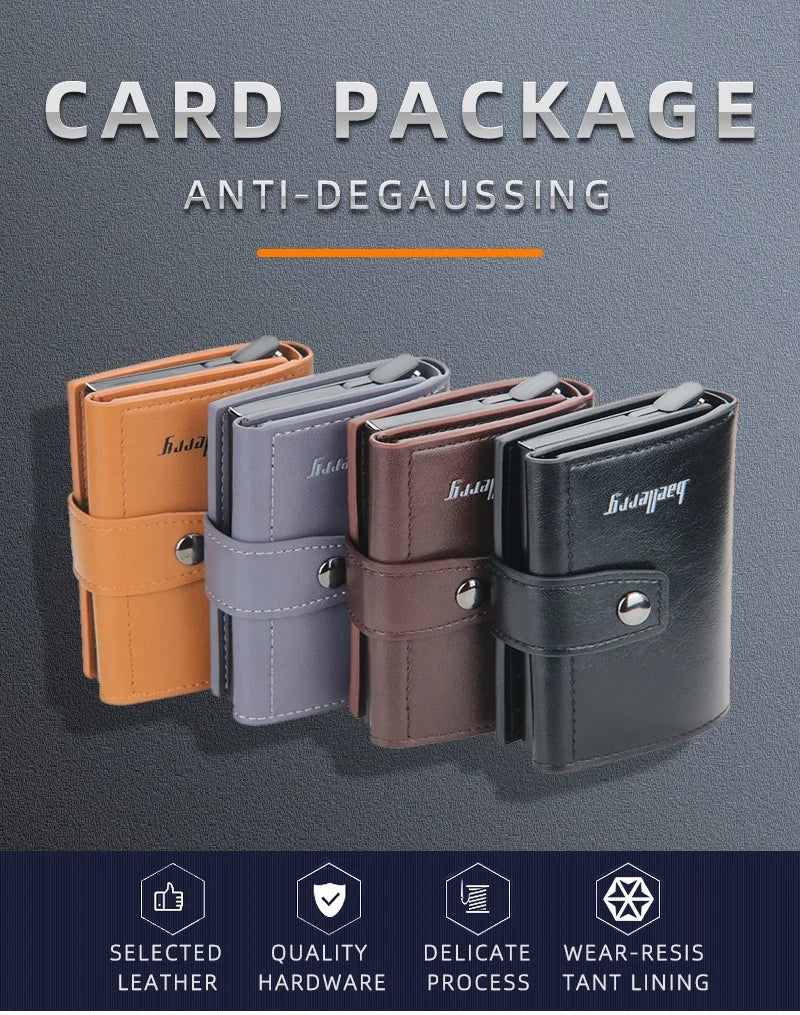 New RFID Men Card Wallets Hasp Small Card Wallets Slim Mini Men's Wallet High Qaulity Card Clip Photo Holder Short Male Purses
