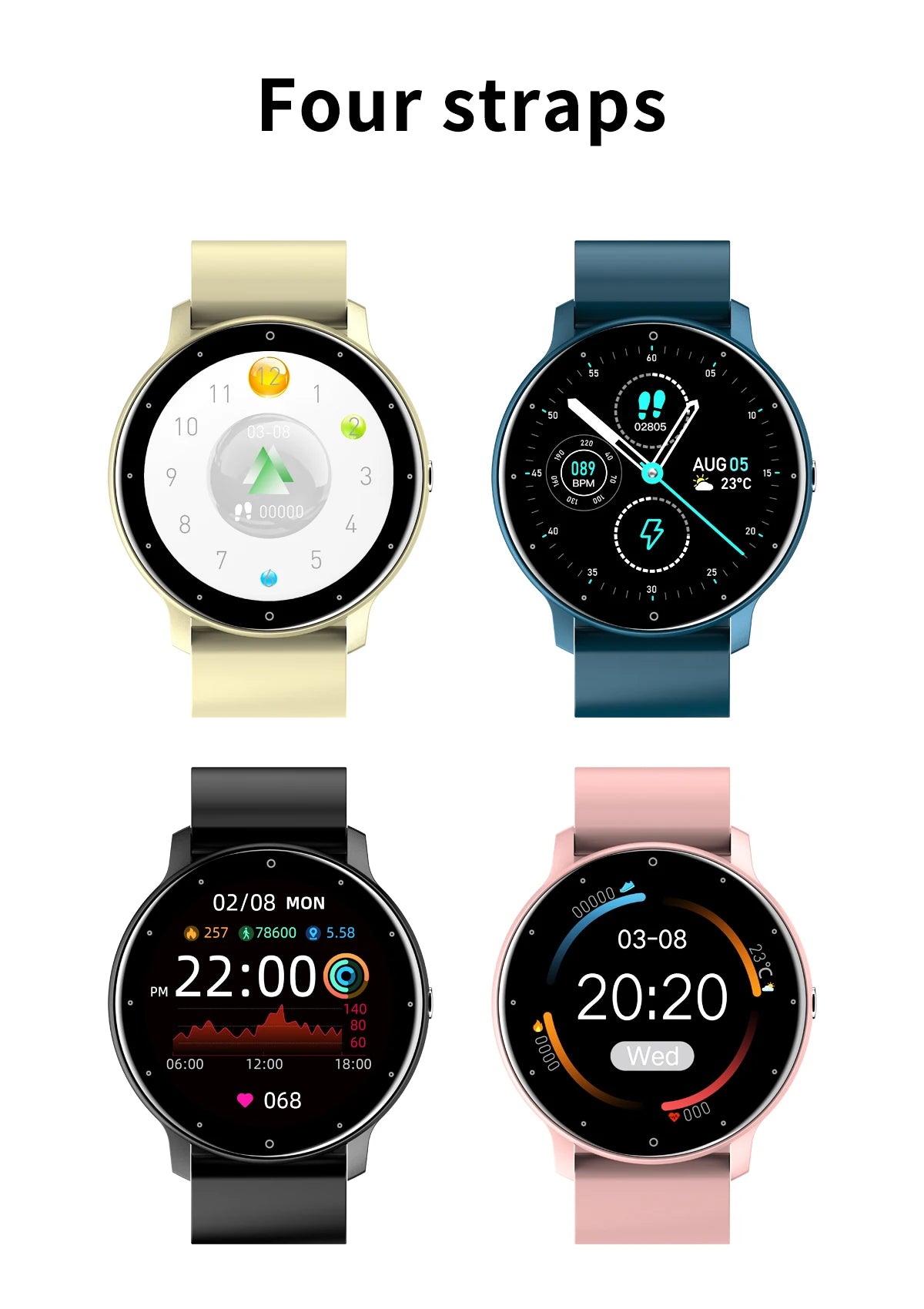 Smart Fitness Watch with Heart Rate Monitor and Waterproof Design - Smarsty