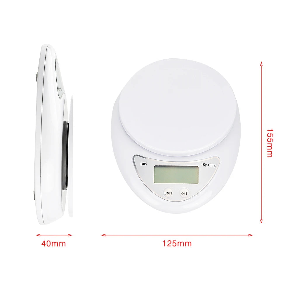 5kg/1g 1kg/0.1g Portable Digital Scale LED Electronic Scales Postal Food Measuring Weight Kitchen LED Electronic Scales by Smarsty