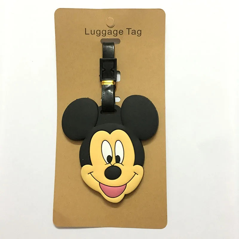Cute Mickey and Minne Luggage Travel Accessories Tag Silica Gel Suitcase ID Addres Holder Baggage Boarding Tag Portable Label - Smarsty