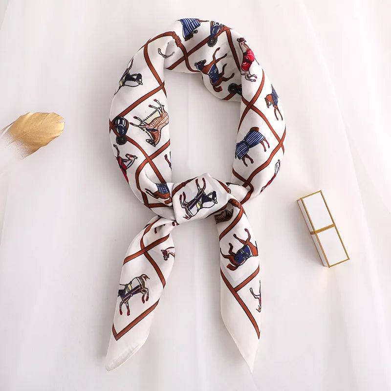 Luxury Silk Satin Headscarf for Women with Plaid Print - Smarsty