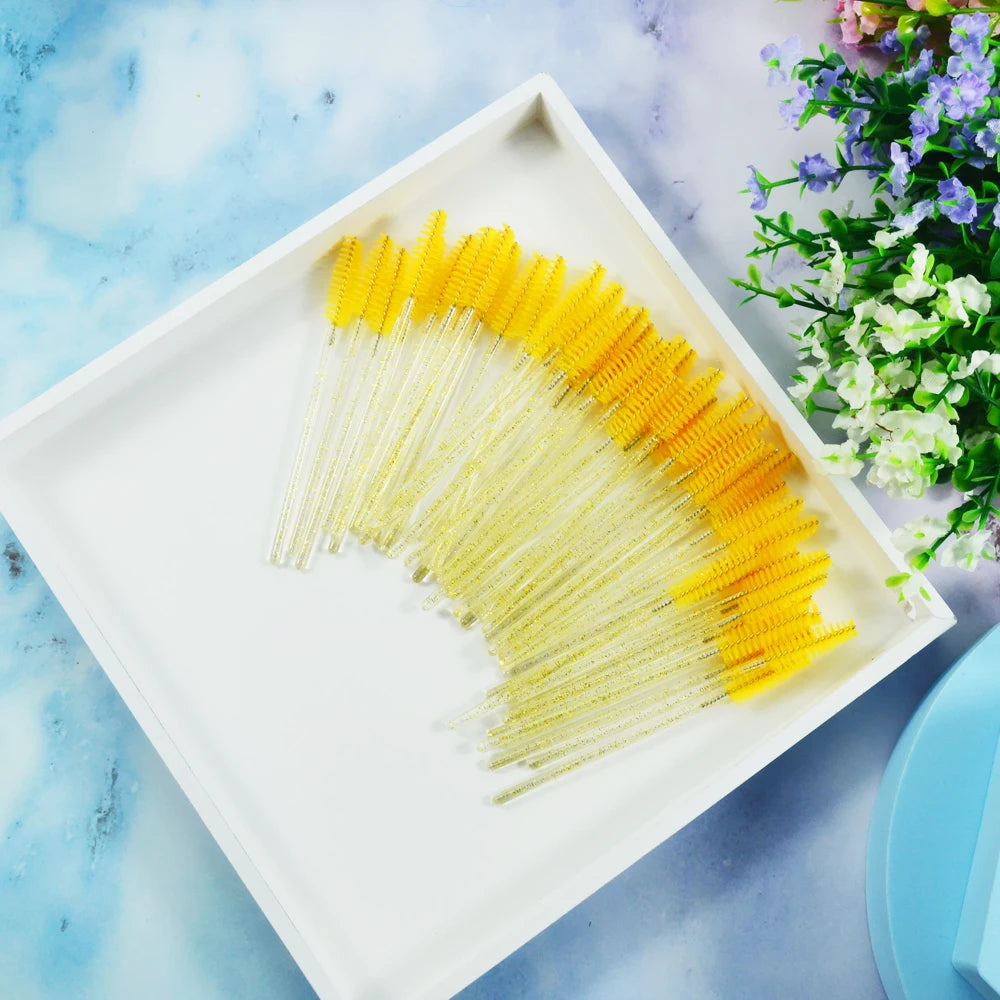 QSTY 50pcs Disposable Eyelash Brush Applicators in 6 Colors - Smarsty