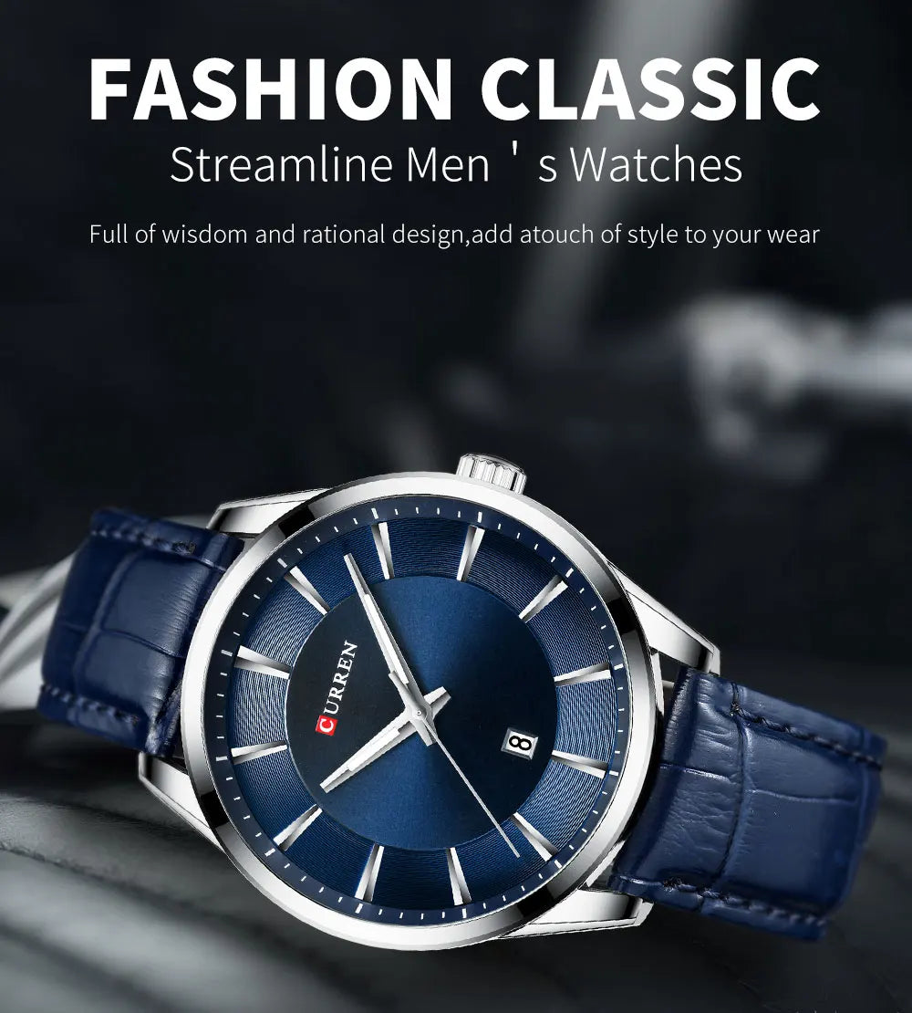 CURREN Luxury Quartz Watch for Men with Leather Strap - Smarsty