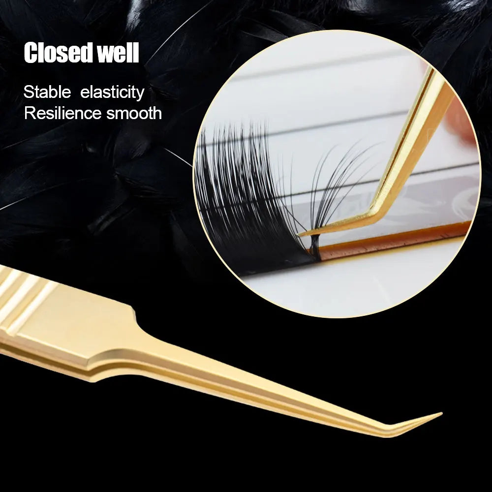 NAGARAKU Stainless Steel Eyelash Extension Tweezers Precision Grip - Smarsty