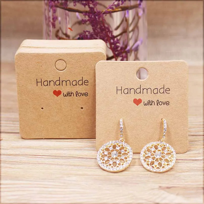 Handmade Paper Earring Cards Pack of 50 Ideal for DIY Jewelry - Smarsty