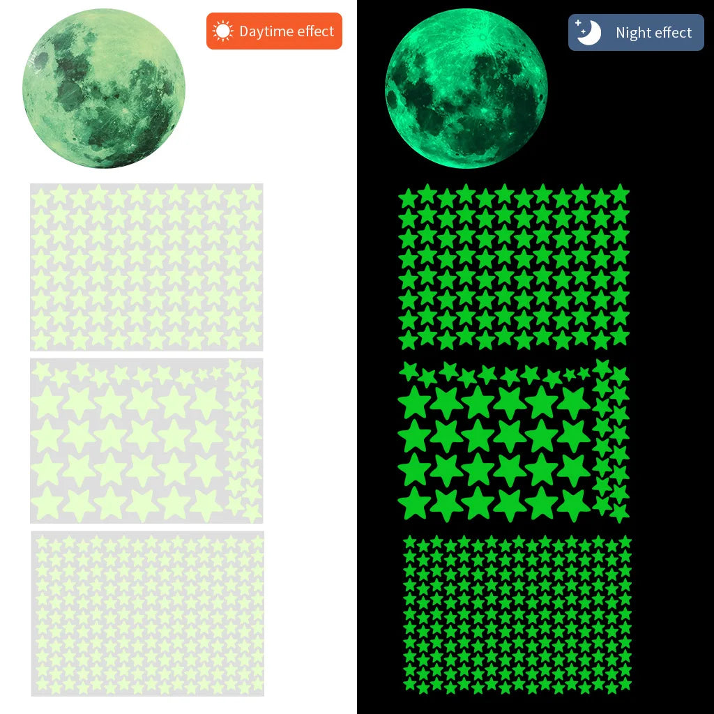Luminous Moon Stars Wall Stickers for Kids Decor - Smarsty