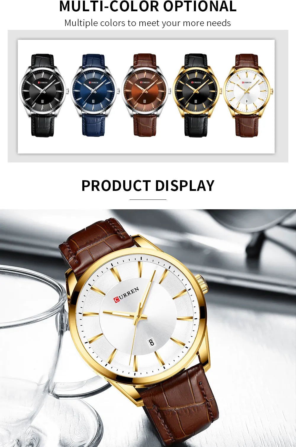CURREN Luxury Quartz Watch for Men with Leather Strap - Smarsty