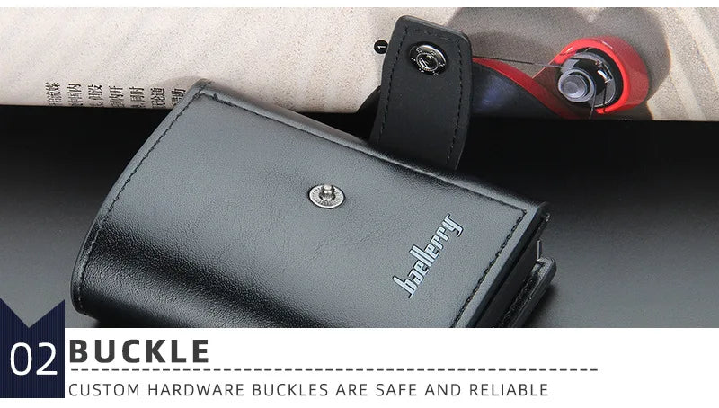 New RFID Men Card Wallets Hasp Small Card Wallets Slim Mini Men's Wallet High Qaulity Card Clip Photo Holder Short Male Purses