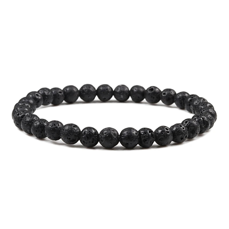 Natural Stone Bead Bracelet with Volcanic Lava - Smarsty
