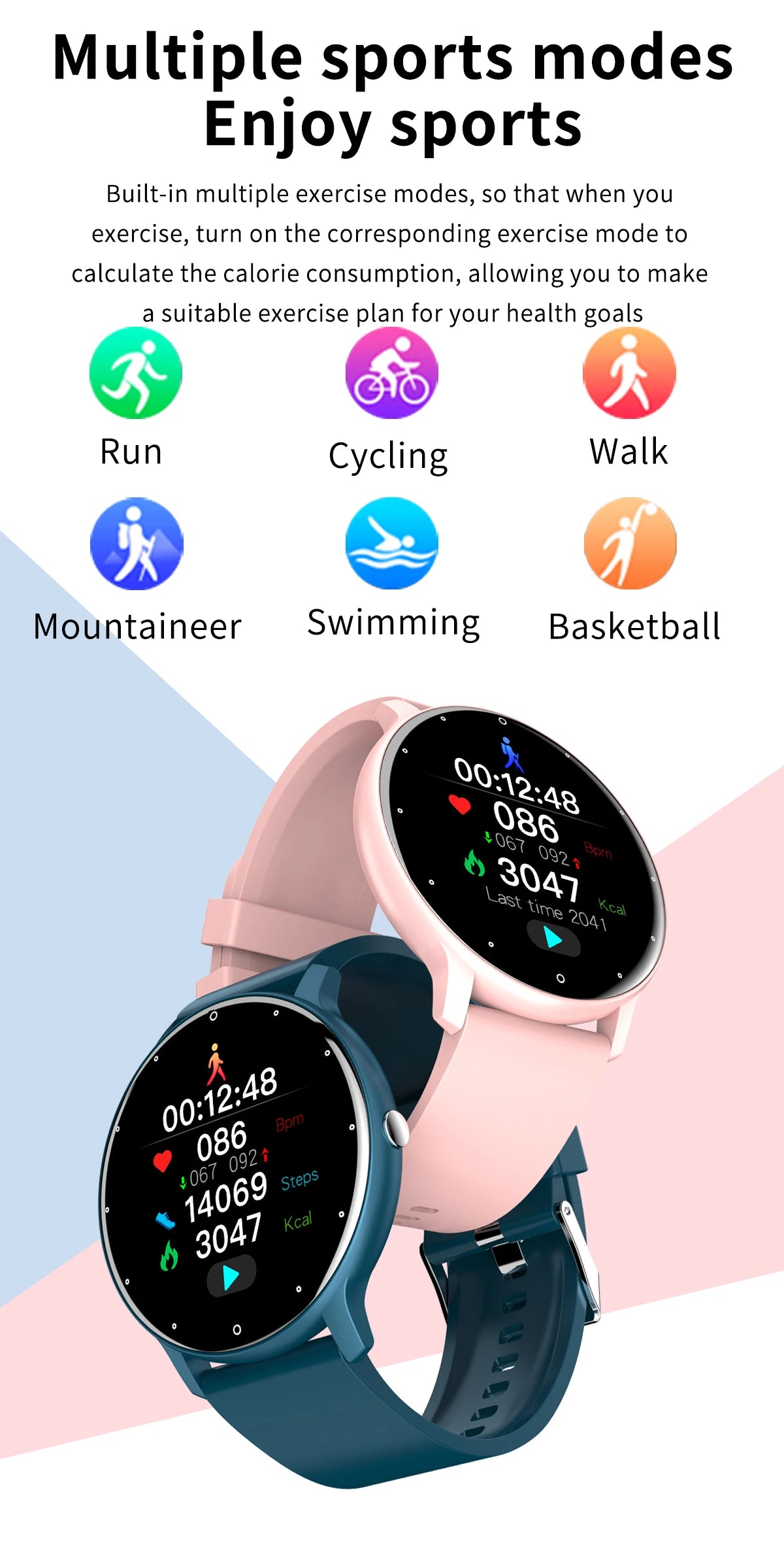 Smart Fitness Watch with Heart Rate Monitor and Waterproof Design - Smarsty