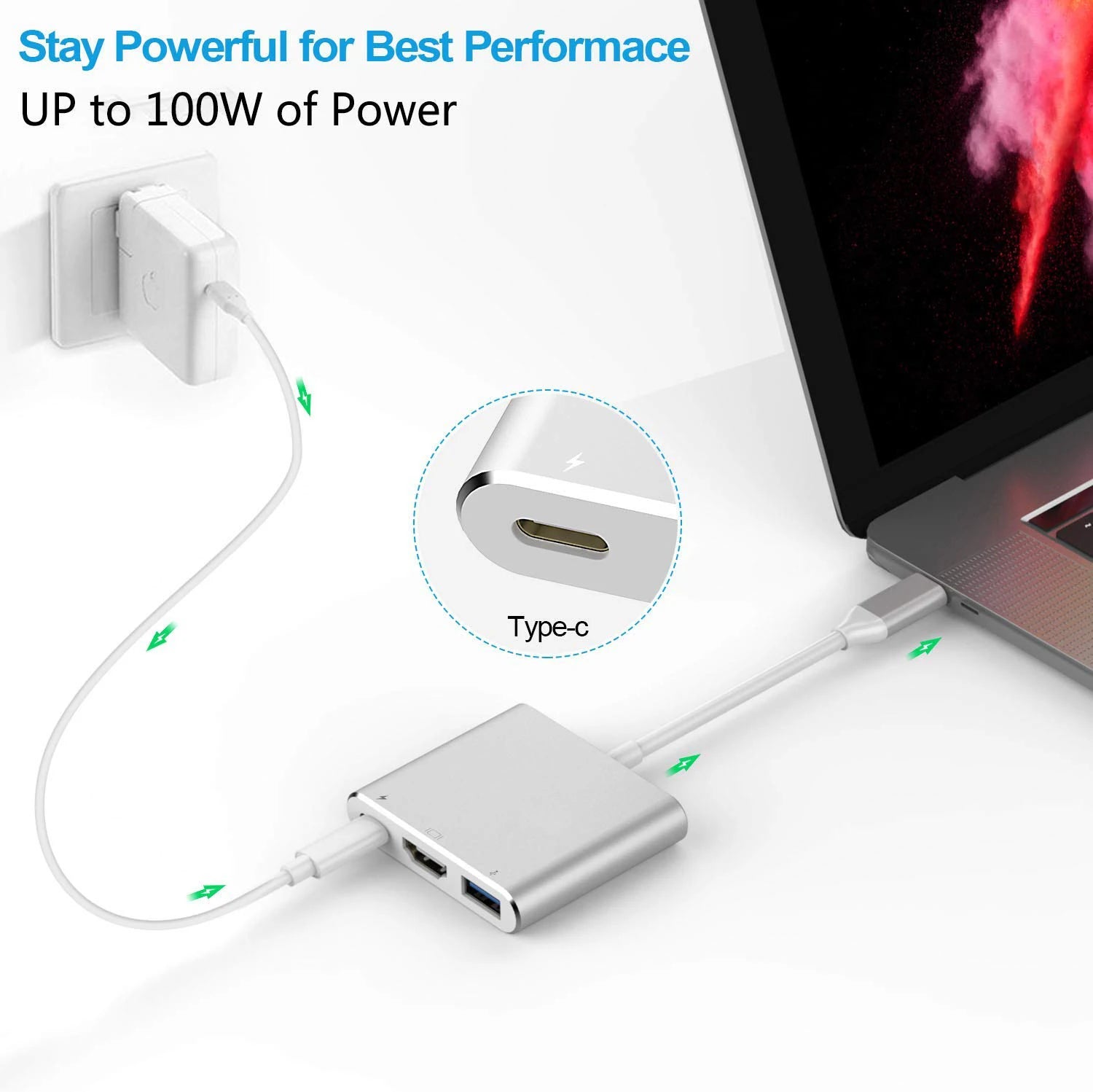 USB C Hub 4K HDMI Adapter With Multiport Thunderbolt
