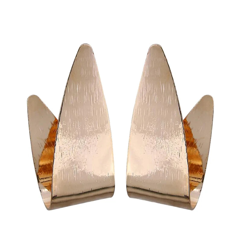 Gold Metal Drop Earrings with Irregular Heart Design for Women - Smarsty