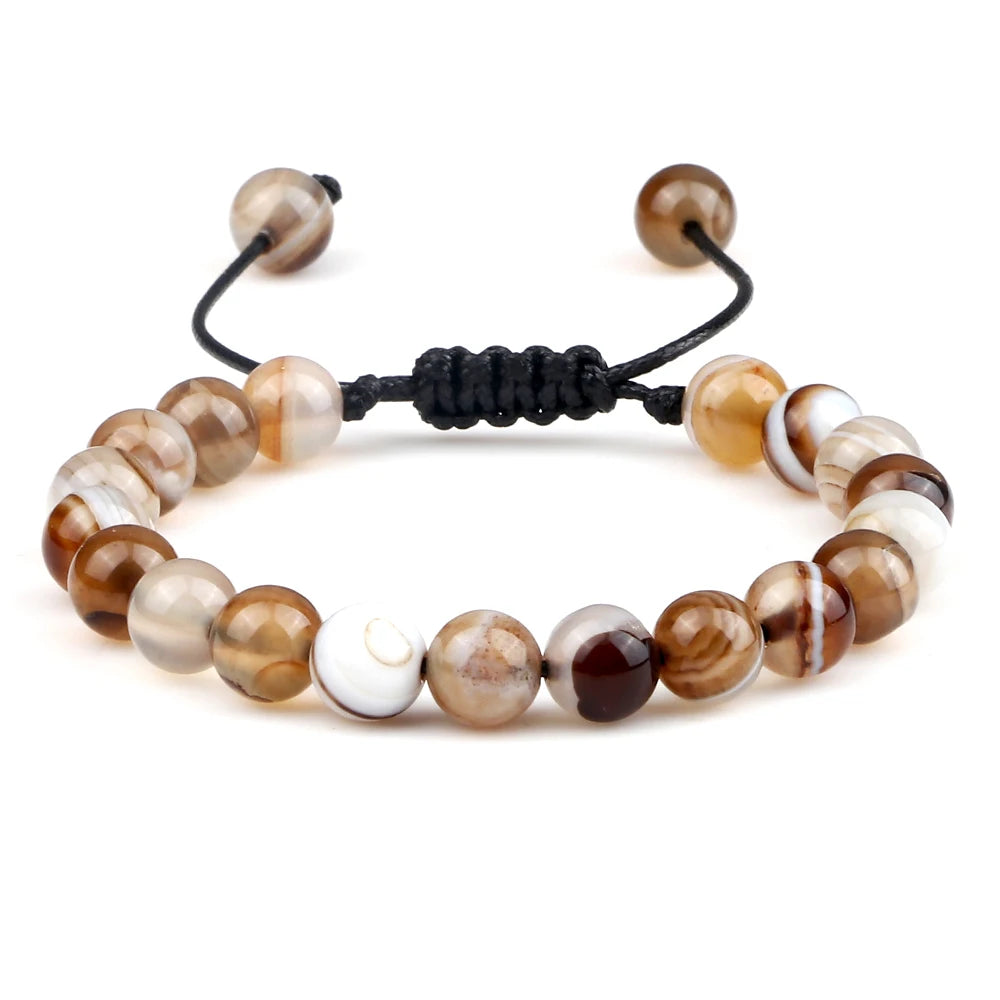 Adjustable 8mm Tiger Eye Beads Bracelet for Yoga Healing - Smarsty