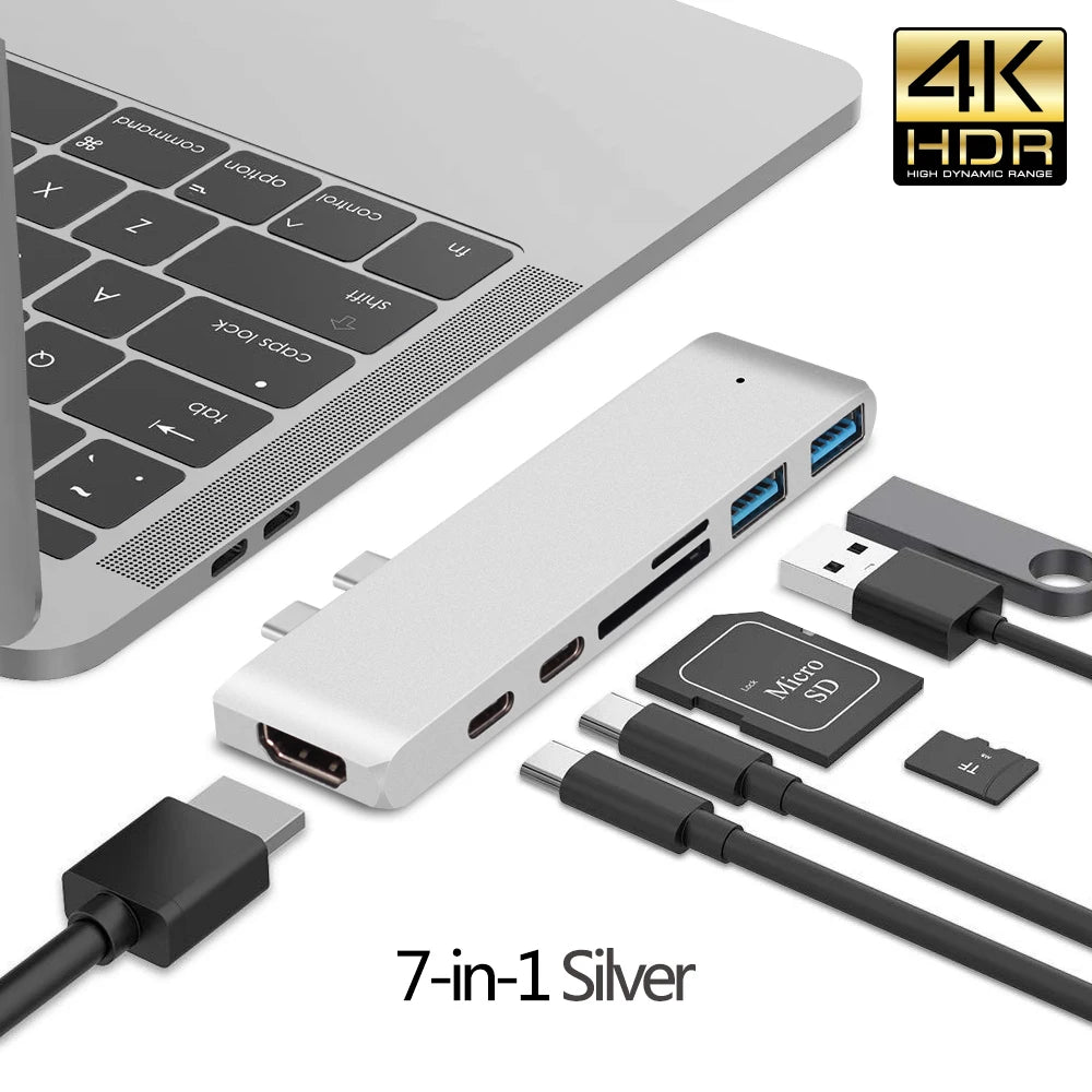 Usb C Hub Hdmi 4K Multiport Adapter Alongside Sd Reader