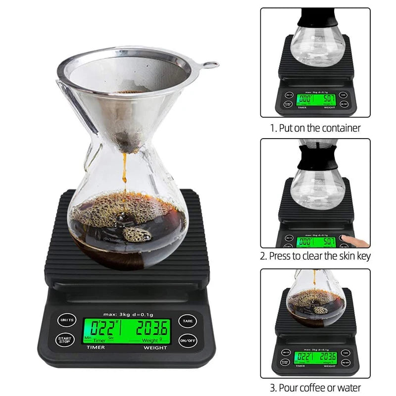Digital Coffee Scale With Timer Accurate Measurement - Smarsty