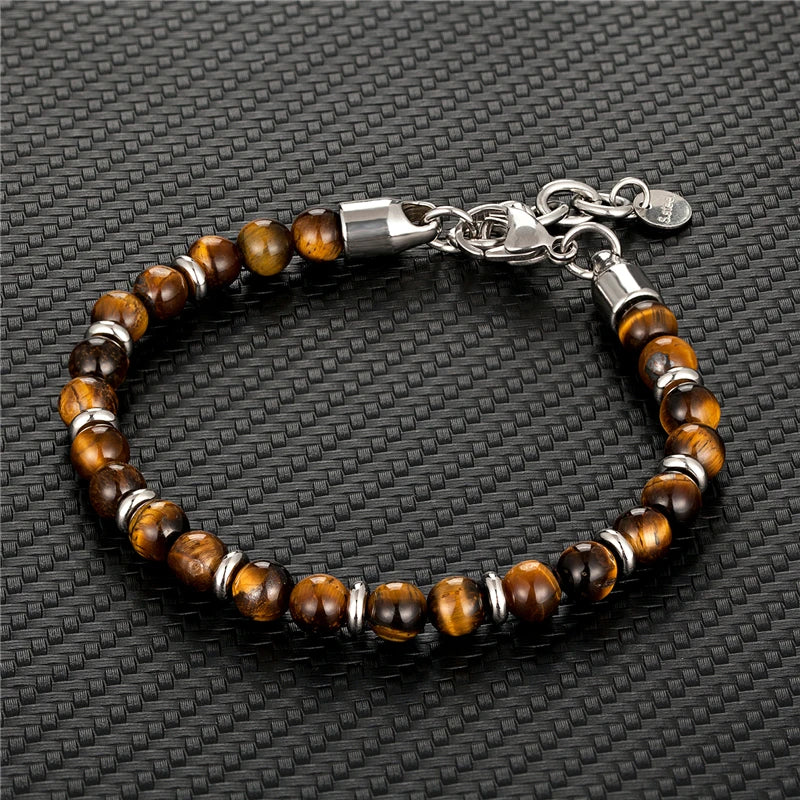 Colorful 6mm Tiger Eye Beads Bracelet for Men and Women - Smarsty
